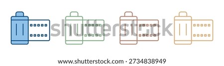 Film Strip Icon Set Multiple Style Collection