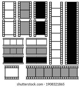 film strip icon set vector sign symbol