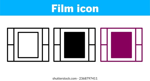 Film strip icon set Vector, editable and resizable