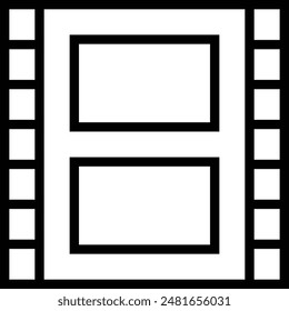film strip icon. Thin linear style design isolated on white background