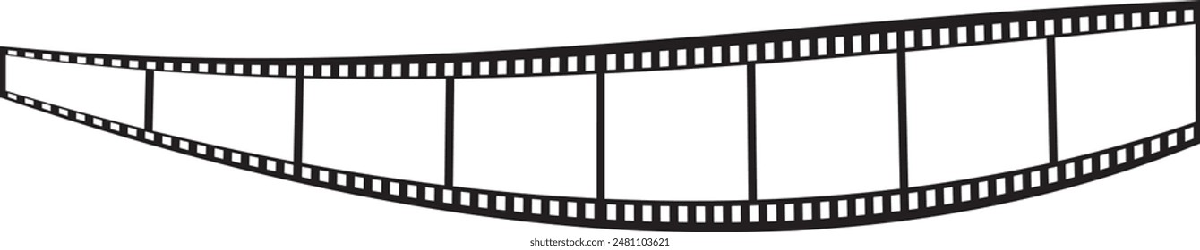 film strip icon used for videography elements, cinema reel. Filmstrip with frames, photo and videos for camera. Old white and black film tapes of 35mm. Realistic film strip on white background.