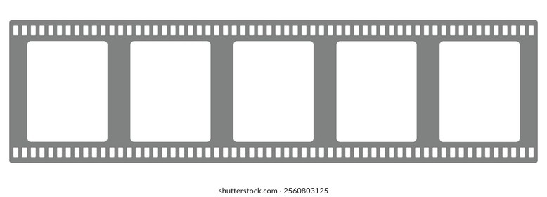 Film strip icon used for videography elements, cinema reel. Filmstrip with frames, photo and videos for camera. Cinema and filmmaking concept. Vector illustration