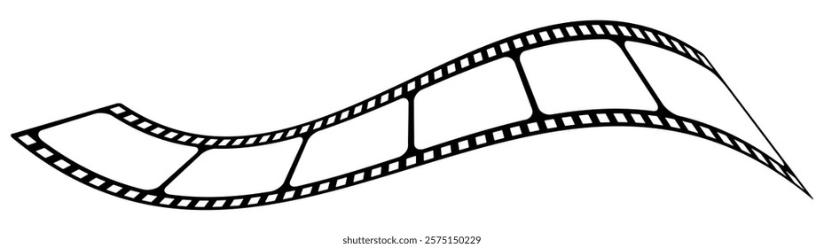 film strip icon used for videography elements, cinema reel. Filmstrip with frames, photo and videos for camera.