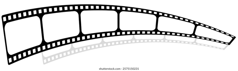 film strip icon used for videography elements, cinema reel. Filmstrip with frames, photo and videos for camera.