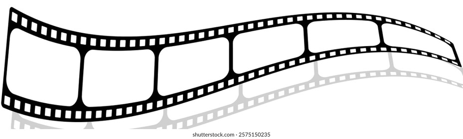 film strip icon used for videography elements, cinema reel. Filmstrip with frames, photo and videos for camera.