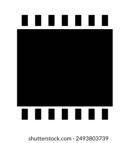 Film strip icon vector. Black Design