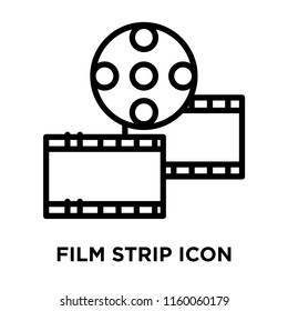 Film strip icon vector isolated on white background, Film strip transparent sign , line and outline elements in linear style
