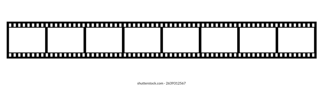 Film strip icon vector. Strip icon used for videography elements, cinema reel. Filmstrip with frames, photo and videos, Old white and black film tapes of 35mm. Realistic film strip vector illustration