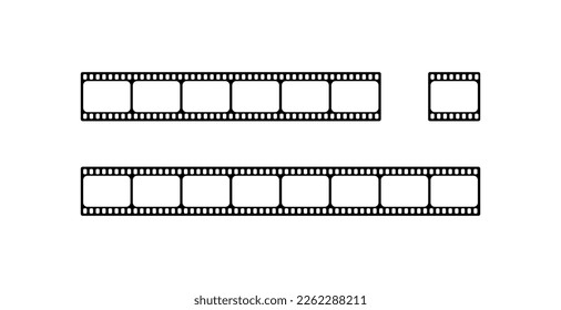 Film strip illustration. Content, film, cartoon, media, retro, frame, edit, editing, processing, information, director, recompile. multimedia concept. Vector illustration isolated on white background