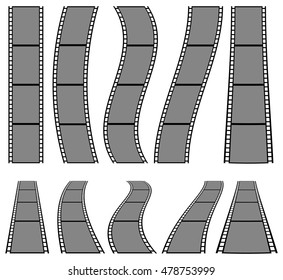 Film strip illustration for photography concepts. Set of several elements.