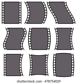 Film strip illustration for photography concepts. Set of several elements.