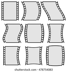 Film strip illustration for photography concepts. Set of several elements.