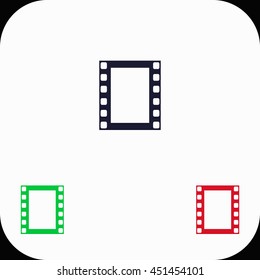 Film strip Illustration set. Blue, green, red icon.