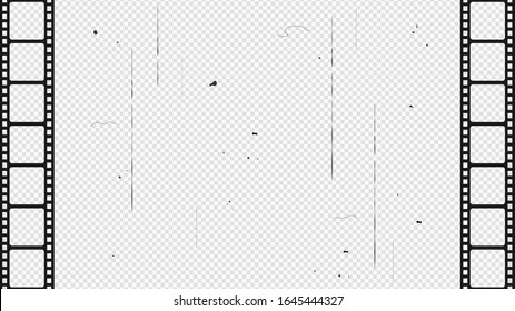 Film strip isolated on transparent background. Vector illustration.	