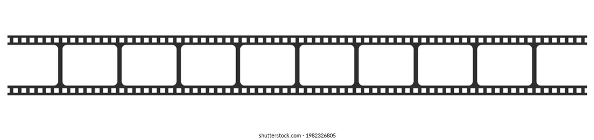 Film strip isolated on transparent background. Realistic photo frame. Vintage retro cinema movie filmstrip. Vector illustration.
