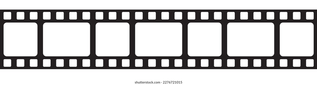 Film strip isolated on transparent background. Realistic photo frame. Vintage film strip in retro style. Electrical illustration.On a white background