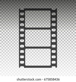 The film strip isolated on transparent background. symbol. Flat design. Stock - Vector illustration