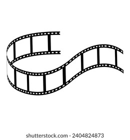 film strip isolated on white. 3d flim roll. illustration of a black and white sketch