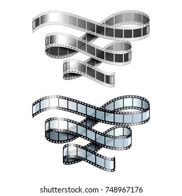 Film strip isolated on white photo-realistic vector illustration