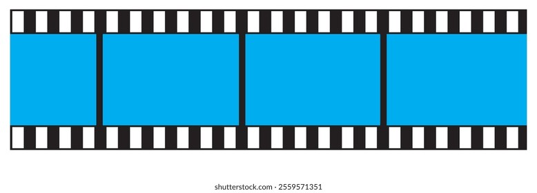 Film strip isolated vector icon. Film strip roll. Video tape photo film strip frame vector on transparent.