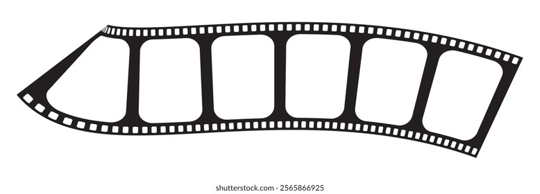 Film strip isolated vector icon. Retro picture with film strip icon. Film strip roll. Video tape photo film strip frame vector on transparent