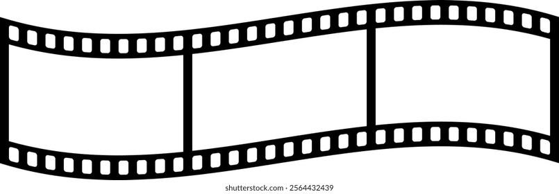 Film strip isolated. Video tape photo film strip frame. Blank photo frames. Retro film roll.