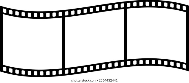 Film strip isolated. Video tape photo film strip frame. Blank photo frames. Retro film roll.