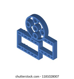 Film strip isometric left top view 3D icon