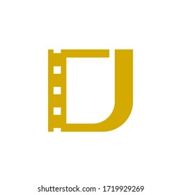 film strip letter D logo vector
