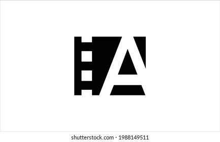 Film Strip  Letter A Icon Logo Design Vector template illustration