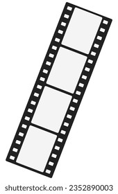 Film strip line icon simple design. Vector blank film strip