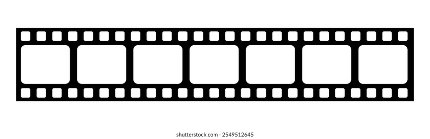Film strip line icon simple design, film strip icon used for videography elements, cinema reel. Filmstrip with frames, photo and videos for camera.