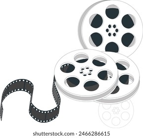 Film strip logo icon white background