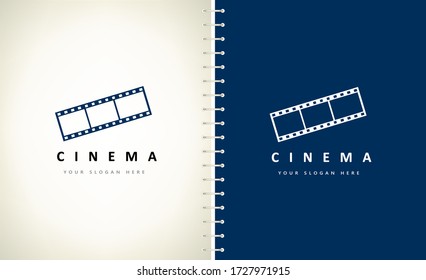 Film strip logo vector design cinema
