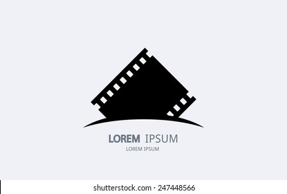 Film strip logo. Vector logotype design.
