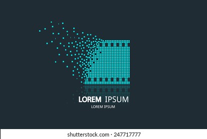 Film strip logo. Vector logotype design.