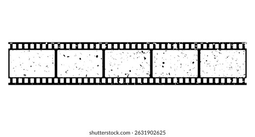 Faixa de filme, longa tira de filme grunge, quadros de rolo de filme vintage antigos, vídeo de cinema vetorial ou fita de foto. Grunge tira de filme longo ou câmera de filme rolo negativo com fundo transparente