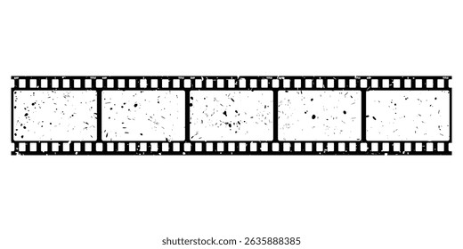Faixa de filme, longa tira de filme grunge, quadros de rolo de filme vintage antigos, vídeo de cinema vetorial ou fita de foto. Grunge tira de filme longo ou câmera de filme rolo negativo com fundo transparente