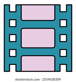 Film Strip Movie Cinema Flat Icon Isolated On White Background