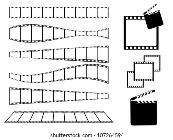 Film strip and movie clapper set