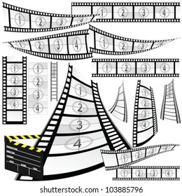 Film Strip And Movie Clipper Vector Art Illustration