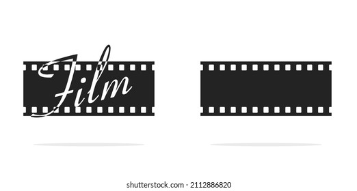 Film strip movie concept vector icon or filmstrip cinema tape frame for copy space text illustration isolated on white background