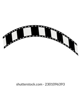 Film strip, movie roll tape, cinema video reel silhouette