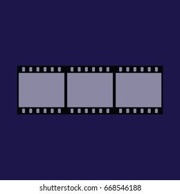 Film strip negative vector icon. Blue icon