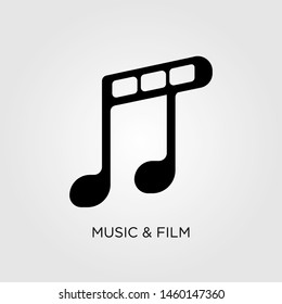 film strip with note music logo inspirations