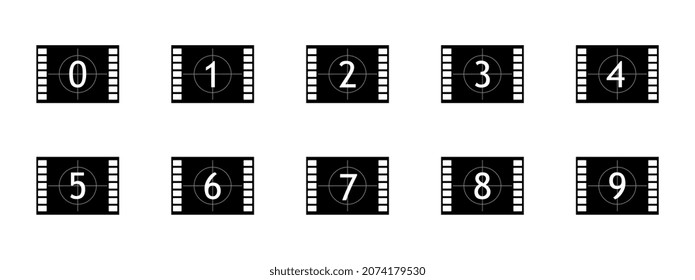 Film strip with number vector.