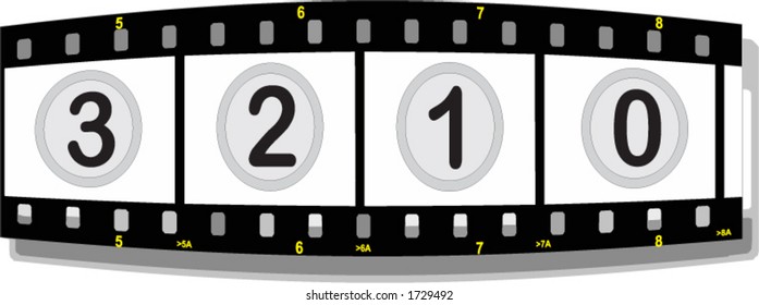 film strip with numbers perspective front