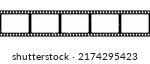 Film strip old effect. Camera roll on white backdrop. Film frame template. Analog video negatives. Empty photo frames. Vector illustration.