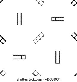 Film strip pattern repeat seamless in black color for any design. Vector geometric illustration