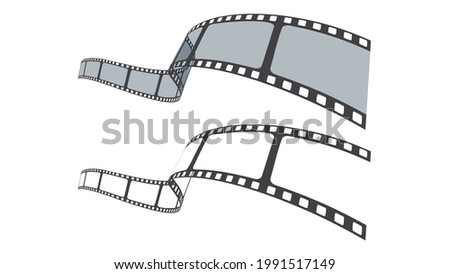 Film strip in perspective. Set of blank cinema film strip frames. Art design filmstrip for advertisement, brochure, banner, flyer. Template for cinema festival or presentation. Film industry concept.